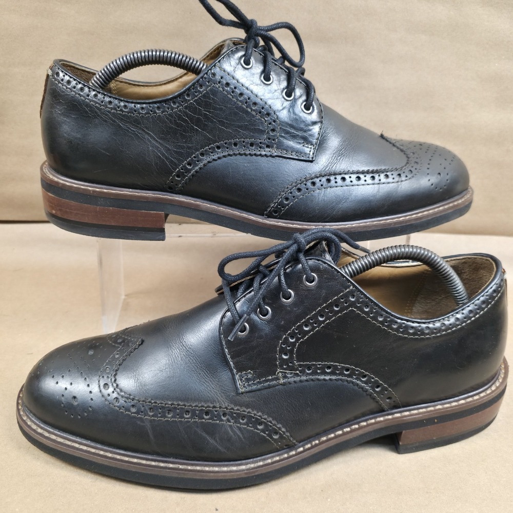 JOHNSTON&MURPHY (Sz 9.5 M) Black 202827 CAMBRIDGE MENS SHOES LEATHER LACE UP